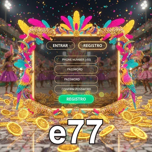 App e77 no celular com acesso ao plataformas